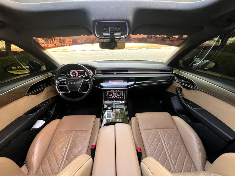 2019 Audi A8 3.0 TFSI 6 Cylinders Petrol Engine Black Beige Sedan GCC Specs Automatic