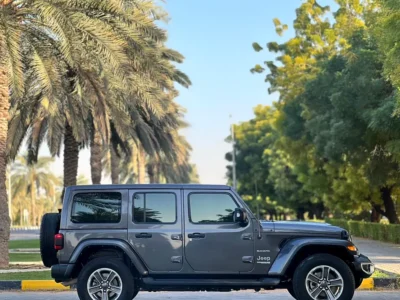2021 Jeep Wrangler Unlimited Sahara 6 Cylinders Petrol Engine Grey Black SUV GCC Specs