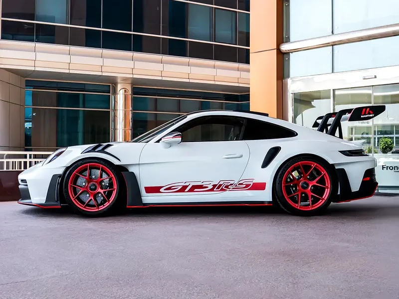 2024 Porsche 911 GT3 RS 4.0L naturally aspirated flat-six Engine White Black Sports Car