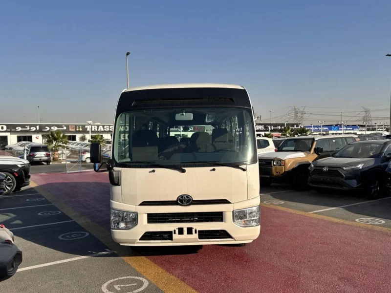 2026 TOYOTA COASTER HIROOF 4.0L DIESEL M/T 22 SEATER White Grey BUS GCC Specs