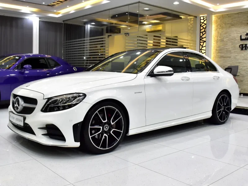 2019 Mercedes-Benz C-Class C200 4 Cylinders Petrol Engine White Tan Sedan GCC Specs