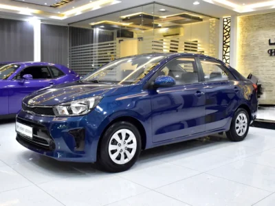 2022 Kia Pegas EX 4 Cylinders Petrol Engine Blue Grey Sedan GCC Specs Automatic