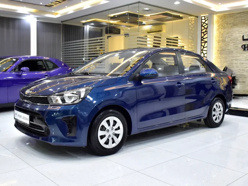2022 Kia Pegas EX 4 Cylinders Petrol Engine Blue Grey Sedan GCC Specs Automatic