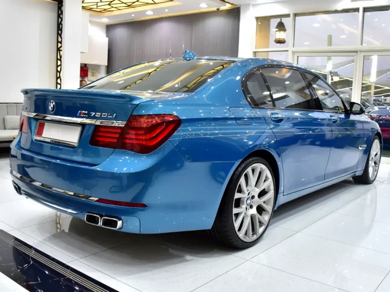 2014 BMW 7-Series 750Li 8 Cylinders Petrol Engine Blue White Sedan GCC Specs Automatic