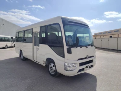 2026 TOYOTA COASTER HIROOF 2.8L DIESEL A/T 22 SEATER LUGGAGE RACK White Grey Bus