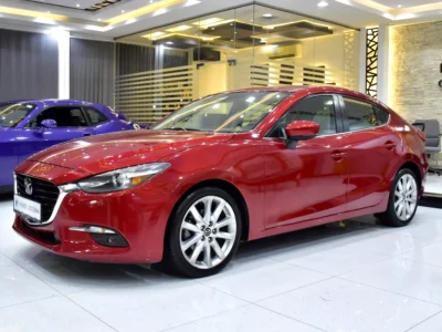 2017 Mazda 3 R Grade 4 Cylinders Petrol Engine Red Beige Sedan GCC Specs Automatic