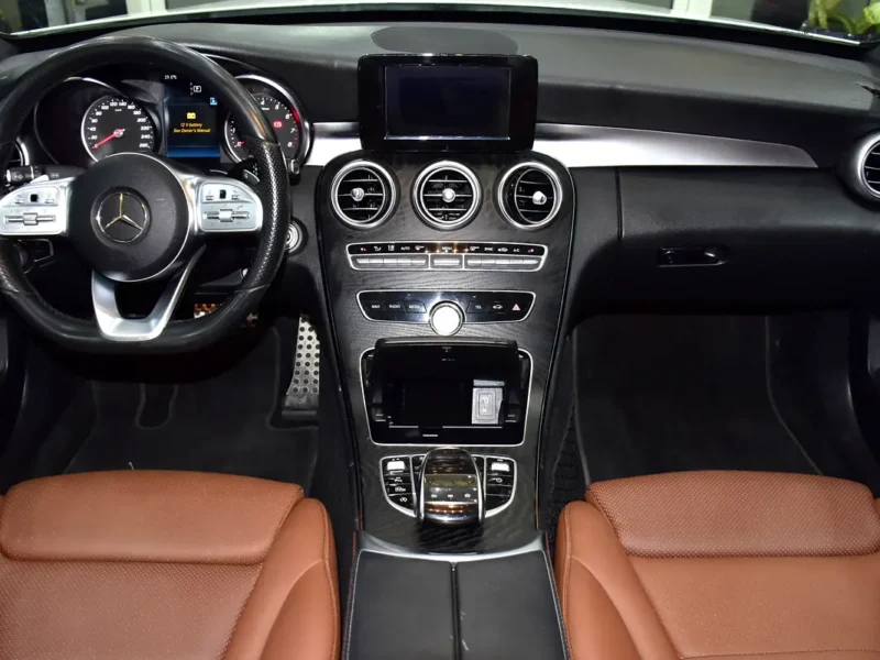 2019 Mercedes-Benz C-Class C200 4 Cylinders Petrol Engine White Tan Sedan GCC Specs