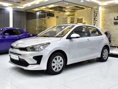 2021 Kia Rio EX 4 Cylinders Petrol Engine Silver Beige Sedan GCC Specs Automatic