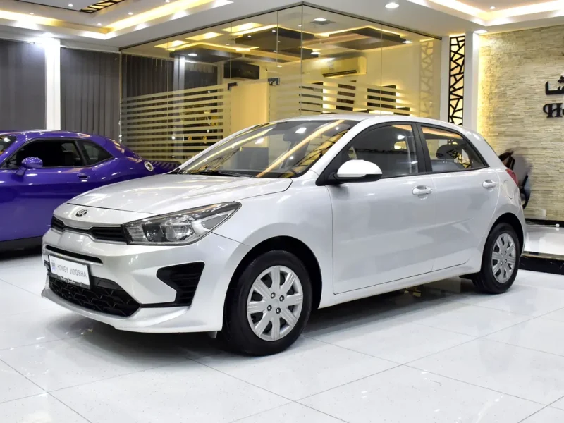 2021 Kia Rio EX 4 Cylinders Petrol Engine Silver Beige Sedan GCC Specs Automatic