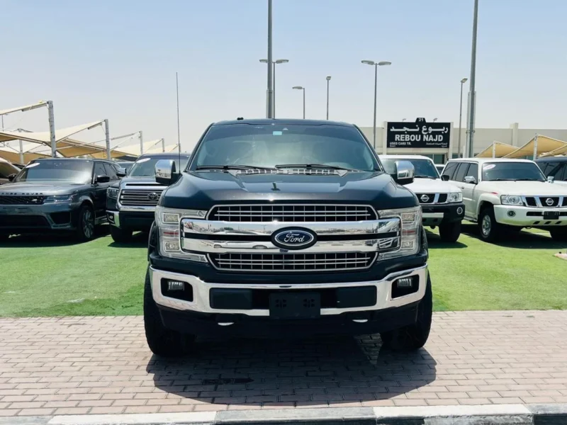 2018 FORD F-150 3.5L V6 LARIAT CREW LUX+CHROME PK Black Beige Pickup Truck GCC