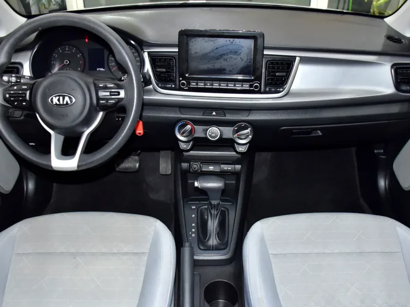 2021 Kia Rio EX 4 Cylinders Petrol Engine Silver Beige Sedan GCC Specs Automatic