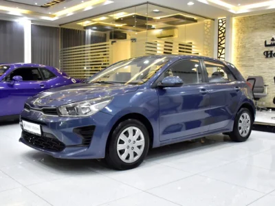 2021 Kia Rio EX 4 Cylinders Petrol Engine Blue Beige Sedan GCC Specs Automatic