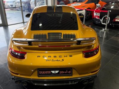 2018 Porsche 911 Turbo S Exclusive 3.8-liter twin-turbocharged Engine Yellow Black Coupe GCC