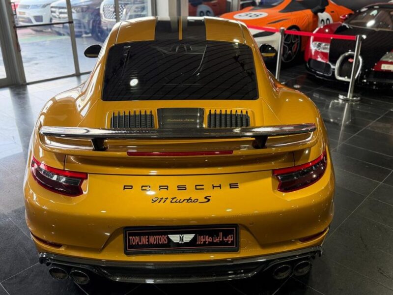 2018 Porsche 911 Turbo S Exclusive 3.8-liter twin-turbocharged Engine Yellow Black Coupe GCC