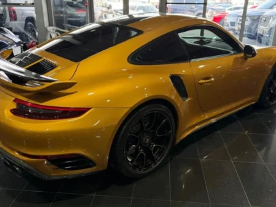 2018 Porsche 911 Turbo S Exclusive 3.8-liter twin-turbocharged Engine Yellow Black Coupe GCC