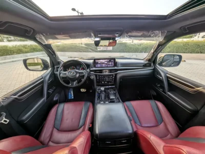 2018 Lexus LX-Series LX 570 Base 8 Cylinders Petrol Engine Black Red SUV GCC Specs