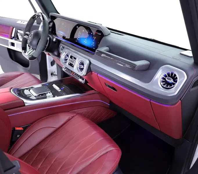 2025 Mercedes-Benz G-Class G 63 AMG 4.0L V8 Biturbo White Maroon SUV DOUBLE NIGHT PACKAGE
