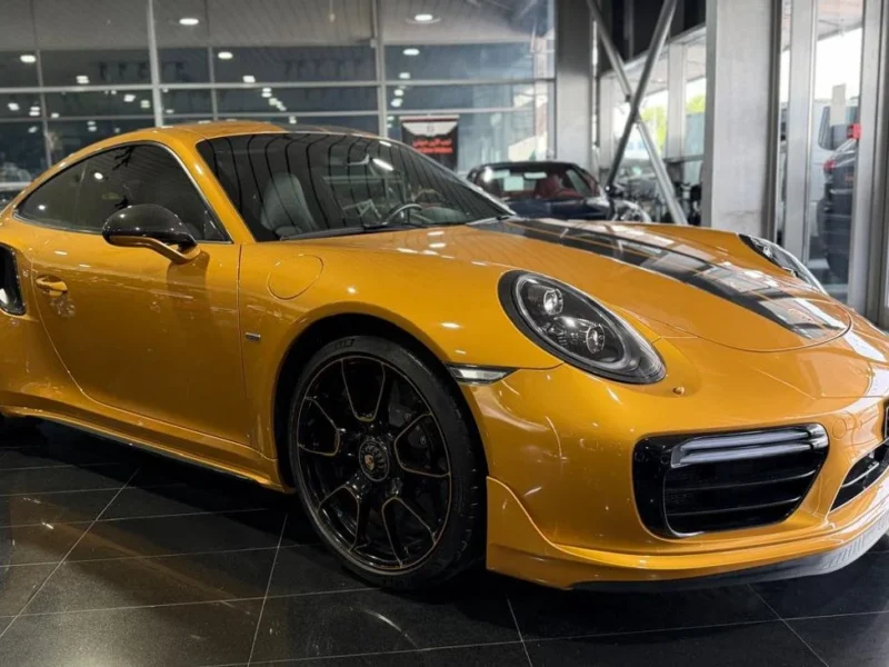 2018 Porsche 911 Turbo S Exclusive 3.8-liter twin-turbocharged Engine Yellow Black Coupe GCC