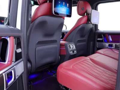 2025 Mercedes-Benz G-Class G 63 AMG 4.0L V8 Biturbo White Maroon SUV DOUBLE NIGHT PACKAGE