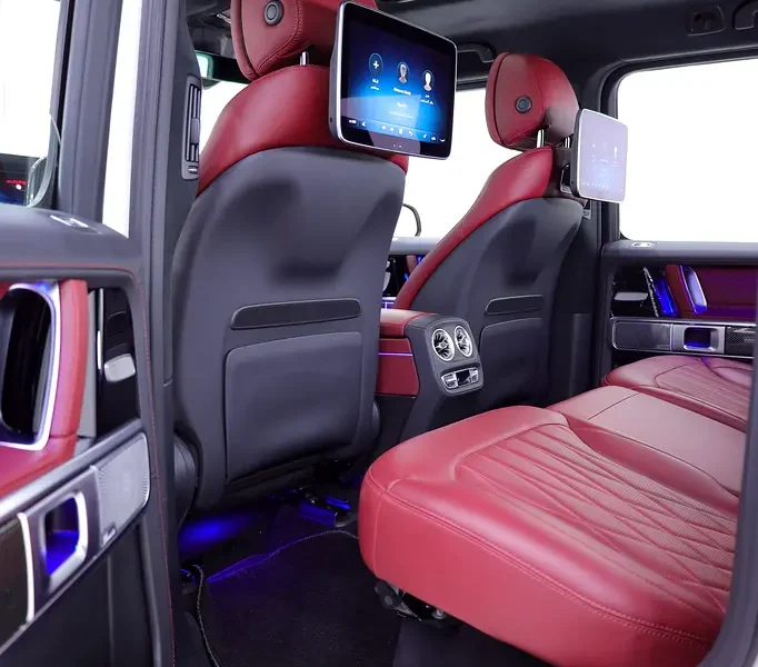 2025 Mercedes-Benz G-Class G 63 AMG 4.0L V8 Biturbo White Maroon SUV DOUBLE NIGHT PACKAGE