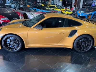2018 Porsche 911 Turbo S Exclusive 3.8-liter twin-turbocharged Engine Yellow Black Coupe GCC