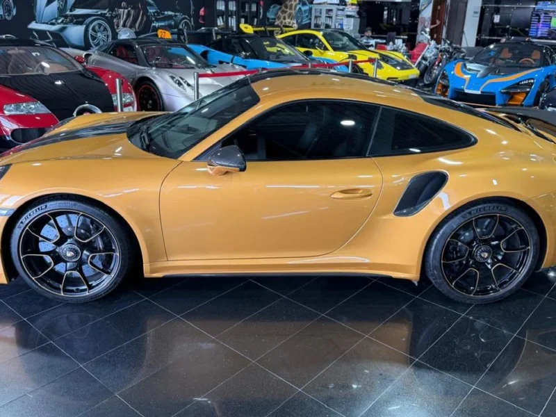 2018 Porsche 911 Turbo S Exclusive 3.8-liter twin-turbocharged Engine Yellow Black Coupe GCC
