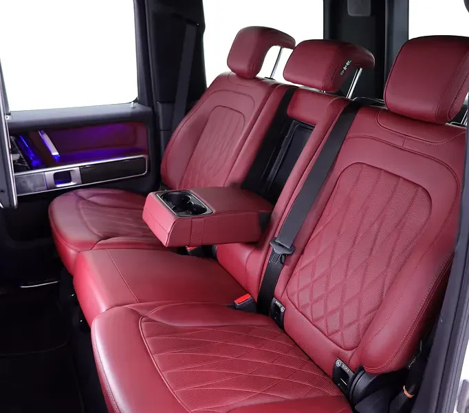 2025 Mercedes-Benz G-Class G 63 AMG 4.0L V8 Biturbo White Maroon SUV DOUBLE NIGHT PACKAGE