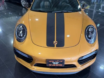 2018 Porsche 911 Turbo S Exclusive 3.8-liter twin-turbocharged Engine Yellow Black Coupe GCC