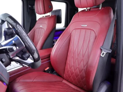 2025 Mercedes-Benz G-Class G 63 AMG 4.0L V8 Biturbo White Maroon SUV DOUBLE NIGHT PACKAGE