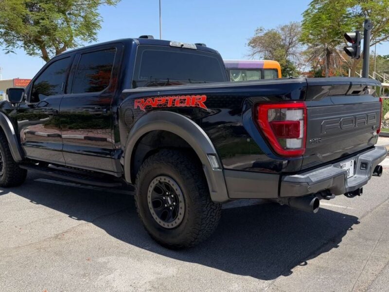 2022 Ford F-150 Raptor SUPER CAB 3.5L V6 EcoBoost High-Output Engine Blue Black Pickup Truck