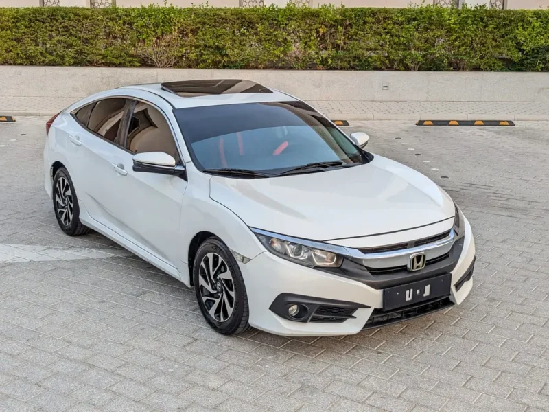 2017 Honda Civic LX Sport 4 Cylinders Petrol Engine White Red Sedan GCC Specs Full Option