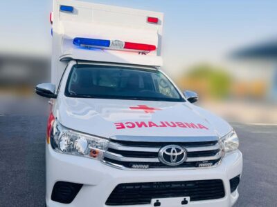 2026 Toyota Hilux 2.4L 4-Cylinder Turbocharged Diesel White Orange Ambulance GCC