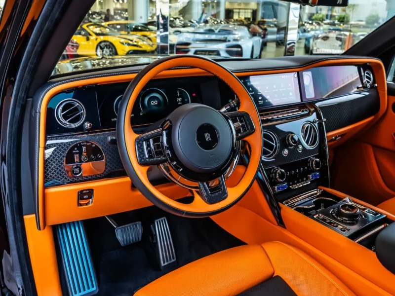 2025 ROLLS ROYCE CULLINAN BLACK BADGE 6.8L 12 Cylinders Petrol Engine Black Orange SUV