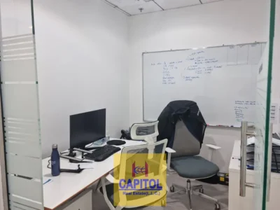 1,446 sqft FURNISHED OFFICE ,BURJ KHALIFA AND CANAL VIEW WITH 6 PARTITION HIGH FLOOR AVAIL