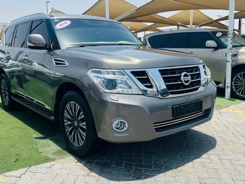 2018 NISSAN PATROL LE TITANIUM 5.6 Litres V8 Petrol Engine Grey Tan SUV GCC Specs