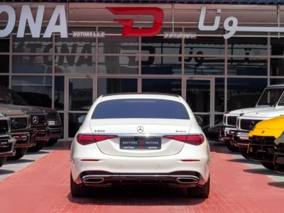2021 Mercedes-Benz S-Class S 500 4MATIC 3.0L Turbo Engine Inline 6-Cylinder White Red Sedan