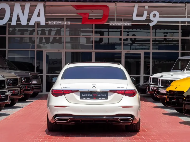 2021 Mercedes-Benz S-Class S 500 4MATIC 3.0L Turbo Engine Inline 6-Cylinder White Red Sedan