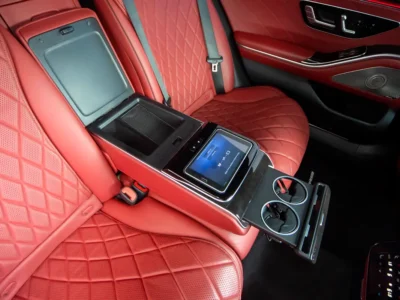 2021 Mercedes-Benz S-Class S 500 4MATIC 3.0L Turbo Engine Inline 6-Cylinder White Red Sedan