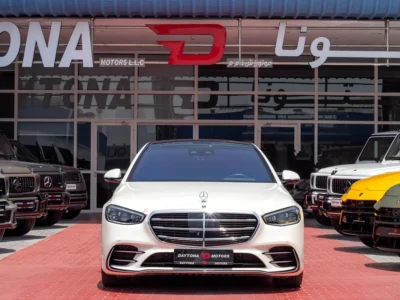 2021 Mercedes-Benz S-Class S 500 4MATIC 3.0L Turbo Engine Inline 6-Cylinder White Red Sedan