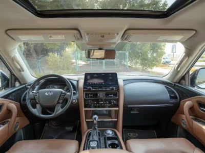 2023 Infiniti QX80 Sensory 5.6 Litres 8 Cylinders Petrol Engine White Brown SUV GCC