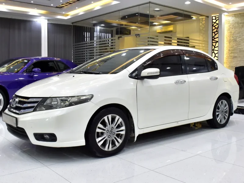 2012 Honda City EX 4 Cylinders Petrol Engine White Beige Sedan GCC Specs Automatic