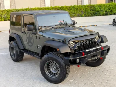 2015 Jeep Wrangler Sport 3.6L V6 Green Black SUV GCC Specs Well Maintained And Fully Modded