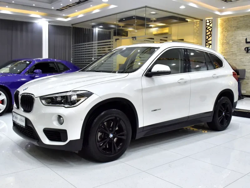 2017 BMW X1 sDrive20i 4 Cylinders Petrol Engine White Beige Crossover GCC Specs Automatic