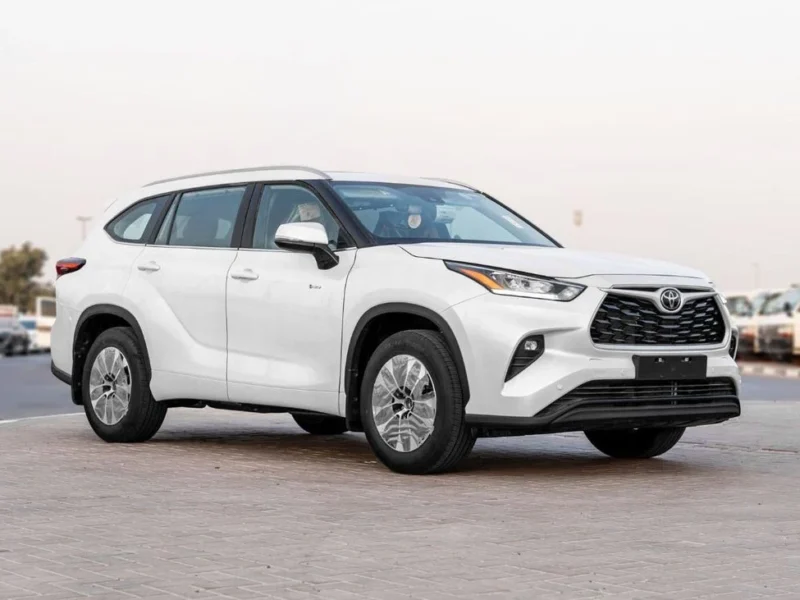 2026 Toyota Highlander GLE 2.5L 4-Cylinder Hybrid Engine White Grey SUV GCC Specs