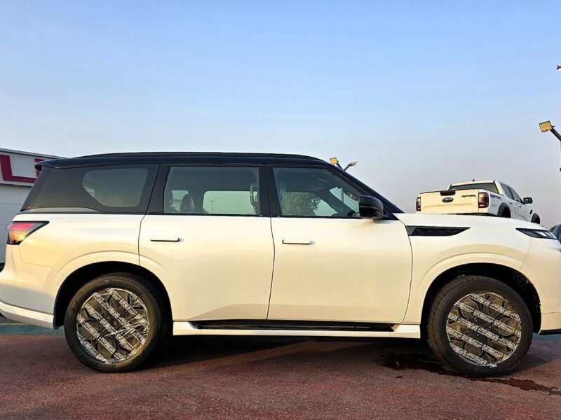 2026 Infiniti QX80 SENSORY CAPTAIN CHAIRS 3.5L V6 Turbo Petrol Engine White Black SUV