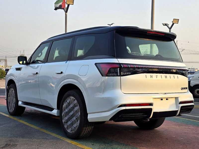 2026 Infiniti QX80 SENSORY CAPTAIN CHAIRS 3.5L V6 Turbo Petrol Engine White Black SUV