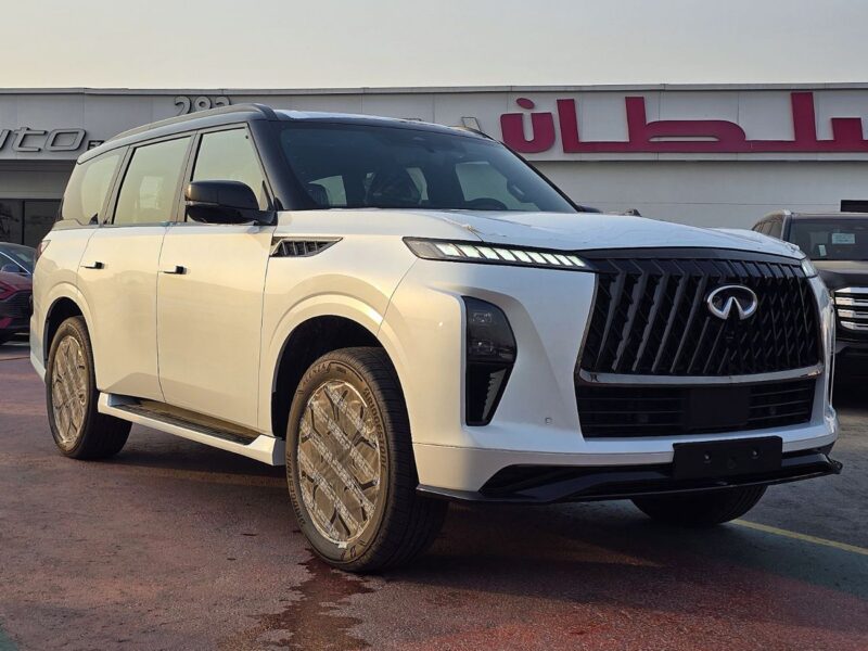 2026 Infiniti QX80 SENSORY CAPTAIN CHAIRS 3.5L V6 Turbo Petrol Engine White Black SUV