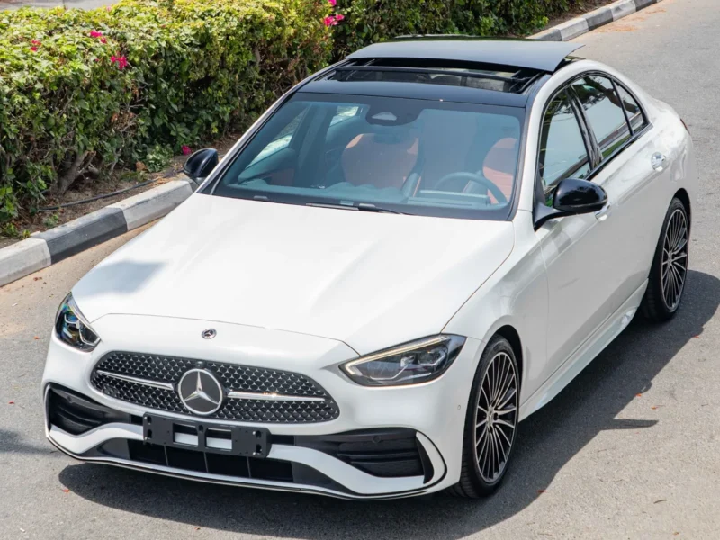 2026 Mercedes Benz C200 AMG Night Package 1.5L Turbo + 48V Mild Hybrid White Tan Sedan