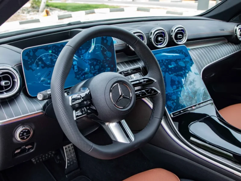 2026 Mercedes Benz C200 AMG Night Package 1.5L Turbo + 48V Mild Hybrid White Tan Sedan
