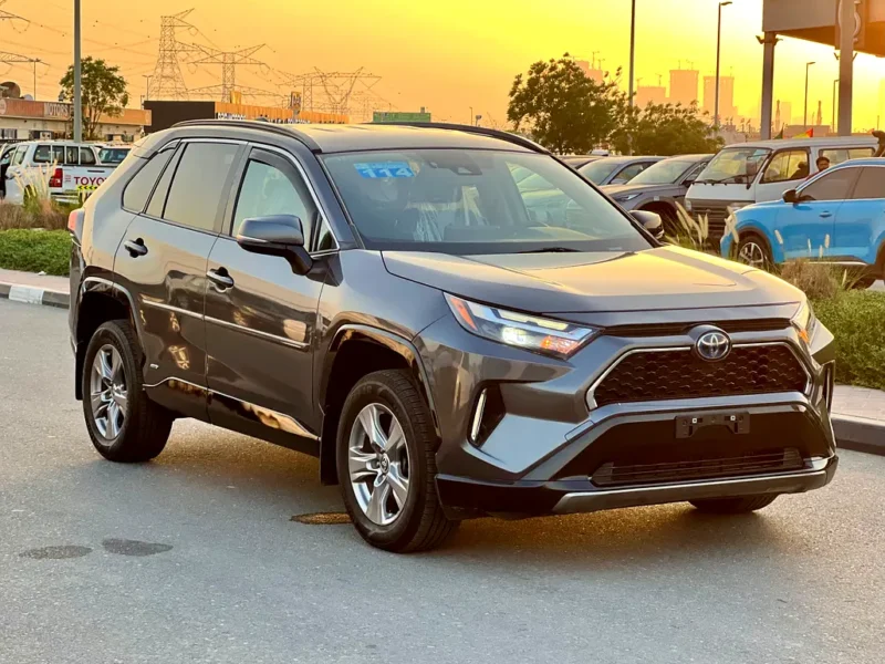 2022 Toyota RAV 4 XLE Premium Hybrid 4 Cylinders Engine Grey Black SUV American Specs